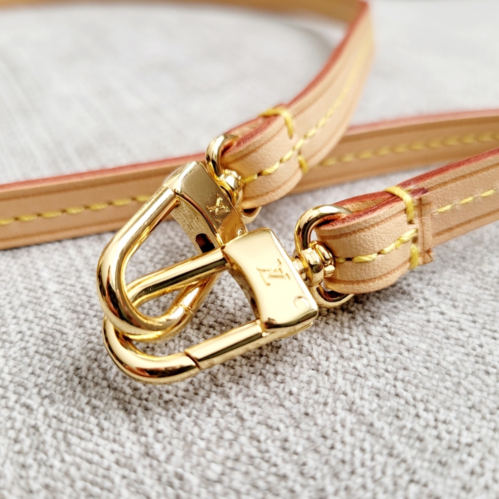 Louis Vuitton Beige and Gold Leather Strap